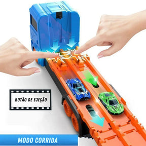 Brinquedo Caminhão Transportador com Pista Dobrável