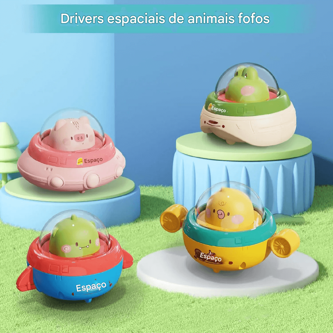 Carro Animal para Bebê - Brinquedo Interativo de Empurrar