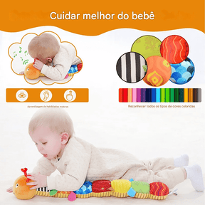 Chocalho Musical Baby - Lagarta Macia Pelúcia para Bebês