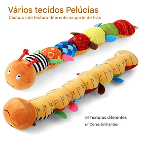 Chocalho Musical Baby - Lagarta Macia Pelúcia para Bebês