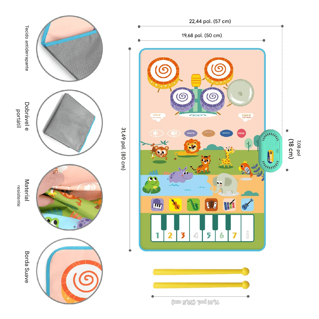 Tapete Musical - Teclado de Piano e Tambor