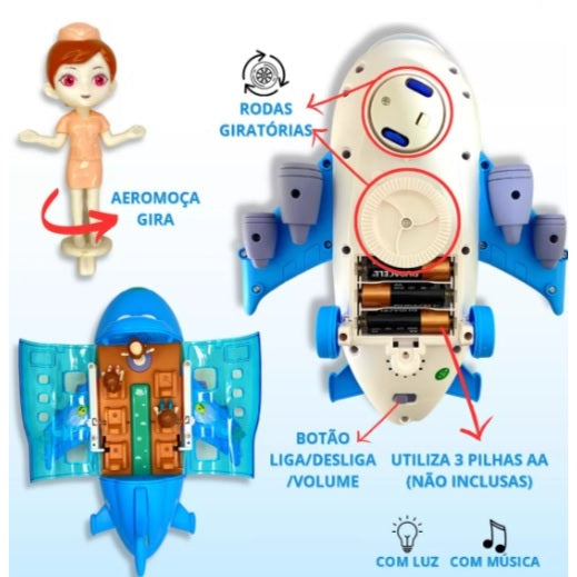 Avião Maluco Infantil Gira 360°